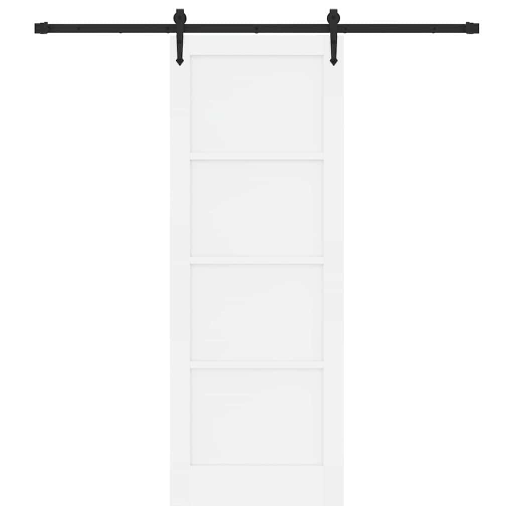 Schiebetür Manuell Weiß und Schwarz 78 x 211 cm