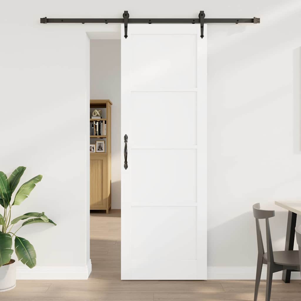 Schiebetür Manuell Weiß und Schwarz 78 x 232 cm