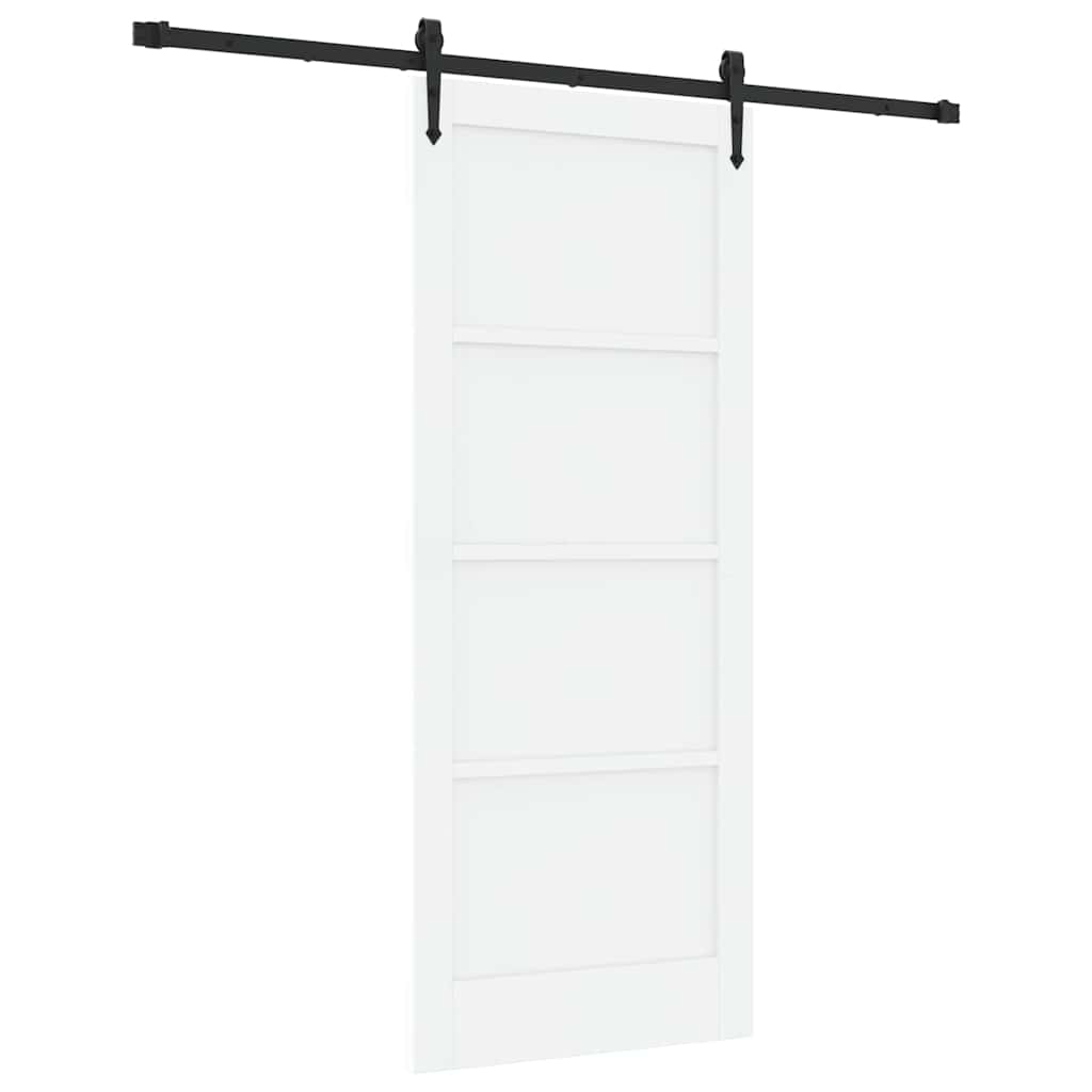 Schiebetür Manuell Weiß und Schwarz 83 x 202 cm