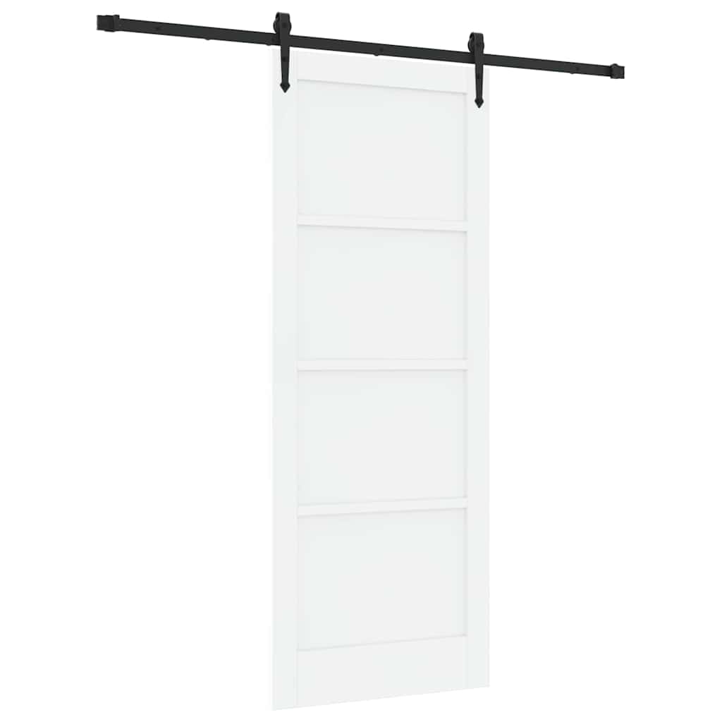 Schiebetür Manuell Weiß und Schwarz 83 x 211 cm