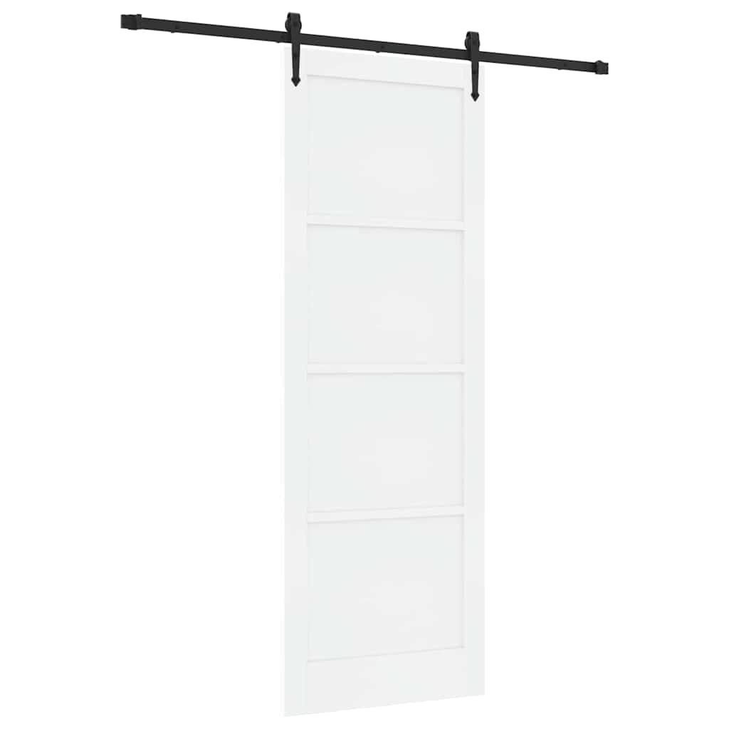 Schiebetür Manuell Weiß und Schwarz 83 x 232 cm