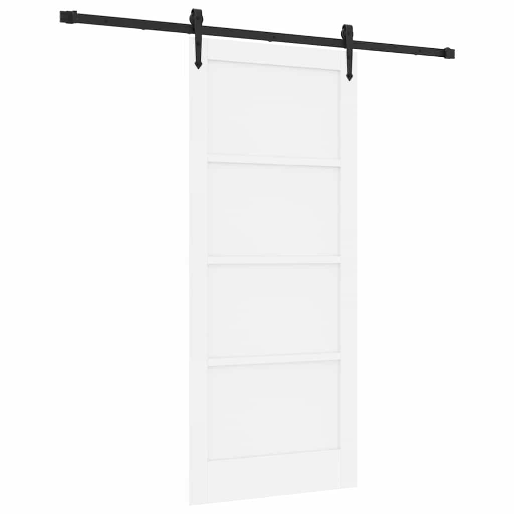 Schiebetür Manuell Weiß und Schwarz 86 x 198.5 cm