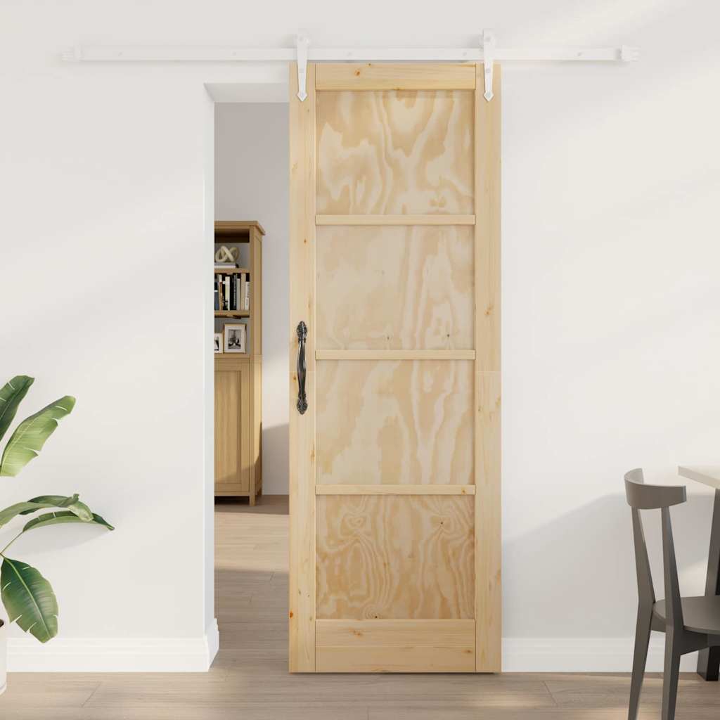 Schiebetür Manuell Natur und Weiß 73,5 x 211 cm
