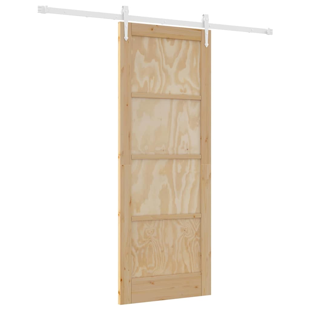 Schiebetür Manuell Natur und Weiß 78 x 202 cm