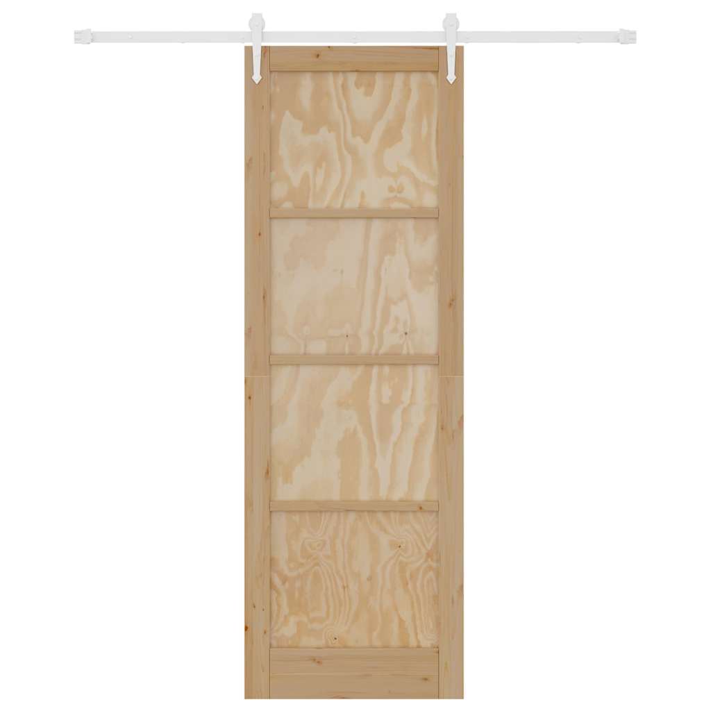 Schiebetür Manuell Natur und Weiß 78 x 232 cm
