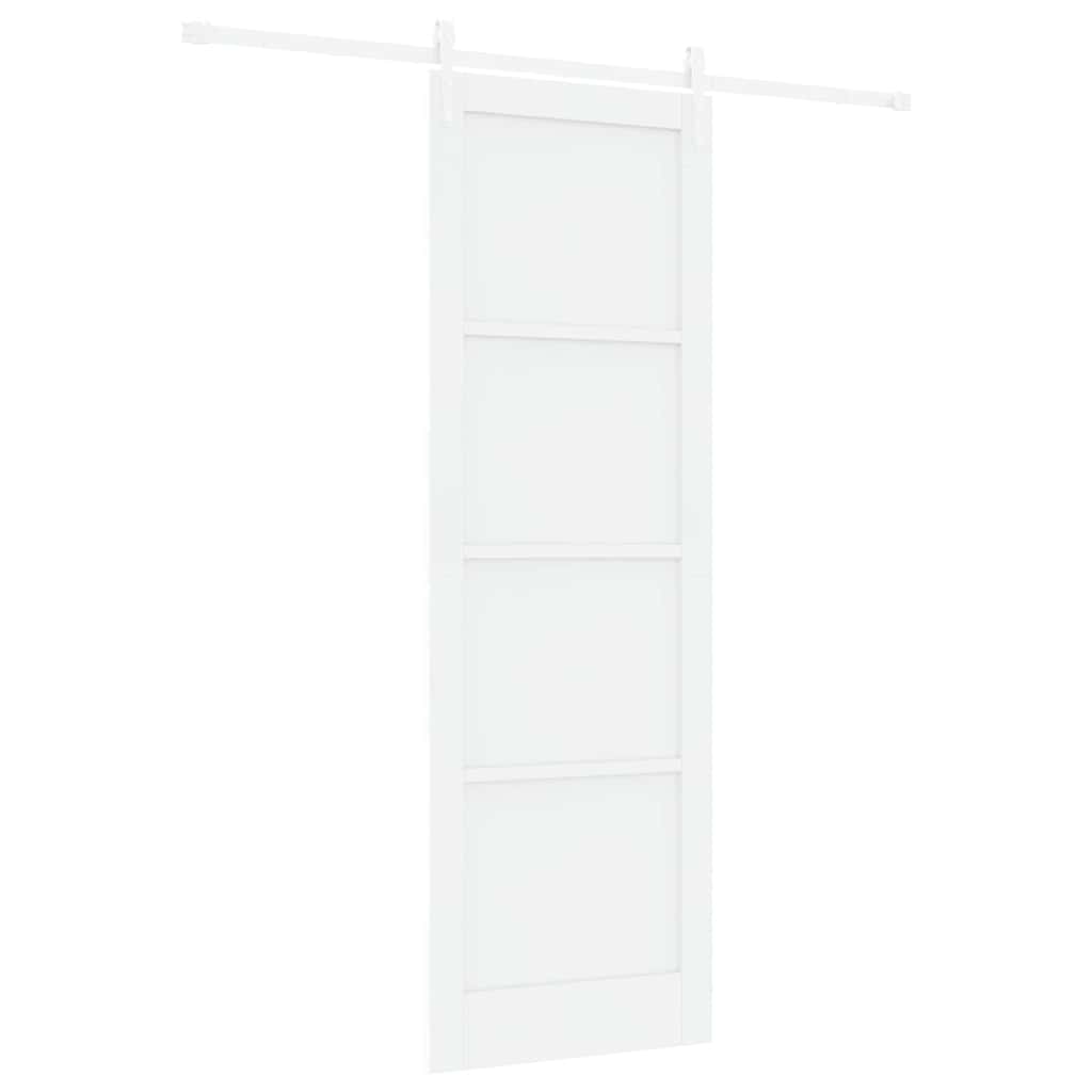 Schiebetür Manuell Weiß 78 x 232 cm Massivholz Kiefer und Stahl