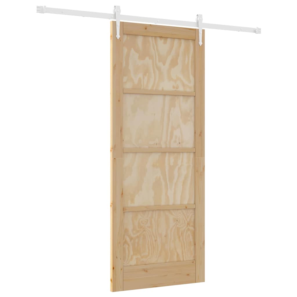 Schiebetür Manuell Natur und Weiß 83 x 202 cm