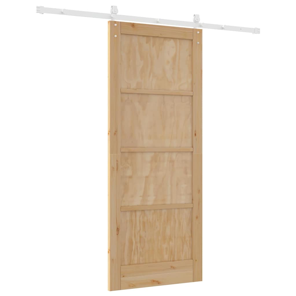 Schiebetür Manuell Natur und Weiß 83 x 202 cm