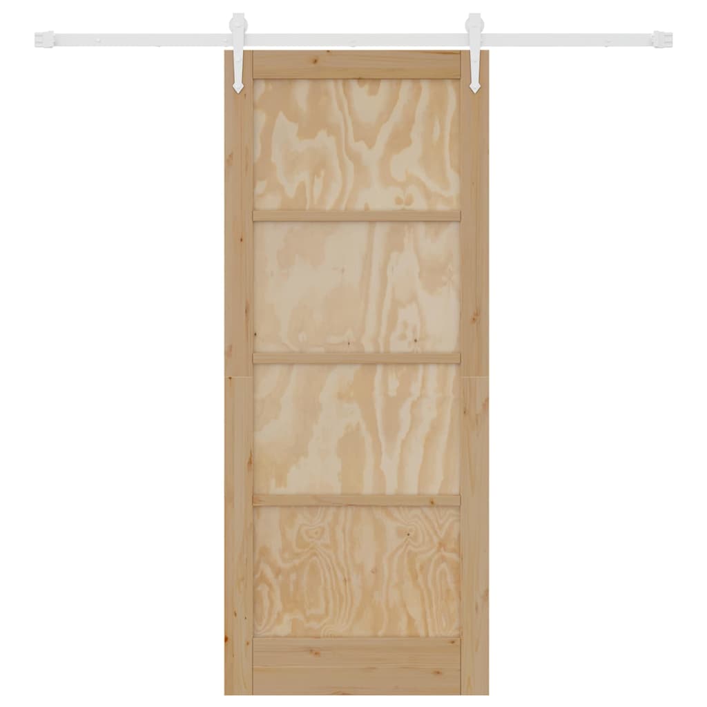 Schiebetür Manuell Natur und Weiß 83 x 202 cm