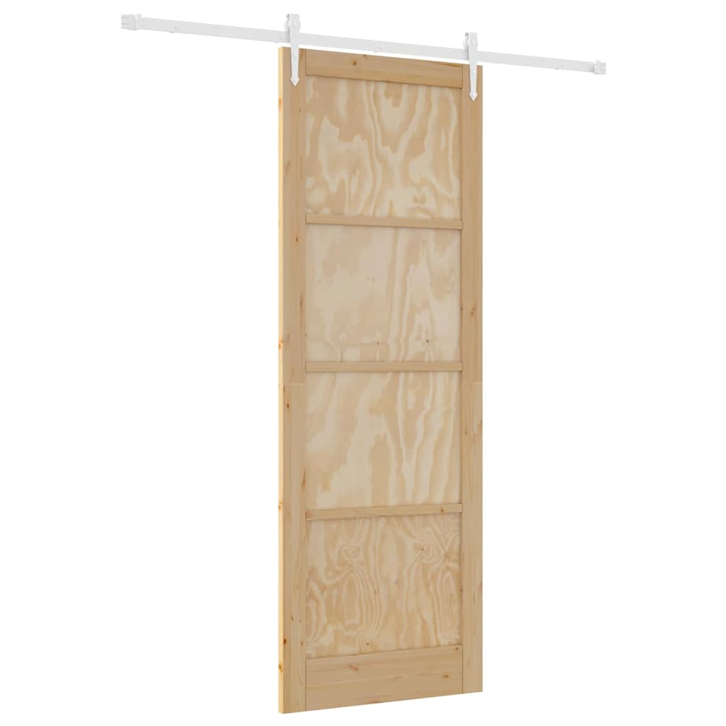 Schiebetür Manuell Natur und Weiß 83 x 232 cm