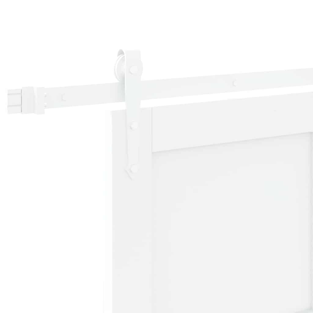 Schiebetür Manuell Weiß 83 x 232 cm Massivholz Kiefer und Stahl