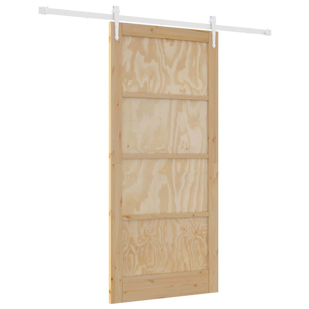 Schiebetür Manuell Natur und Weiß 93 x 202 cm