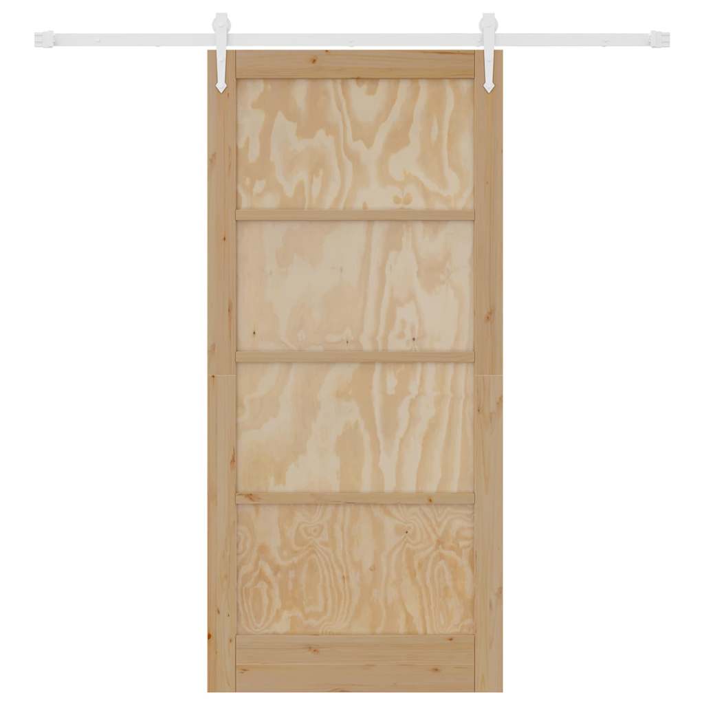 Schiebetür Manuell Natur und Weiß 93 x 202 cm