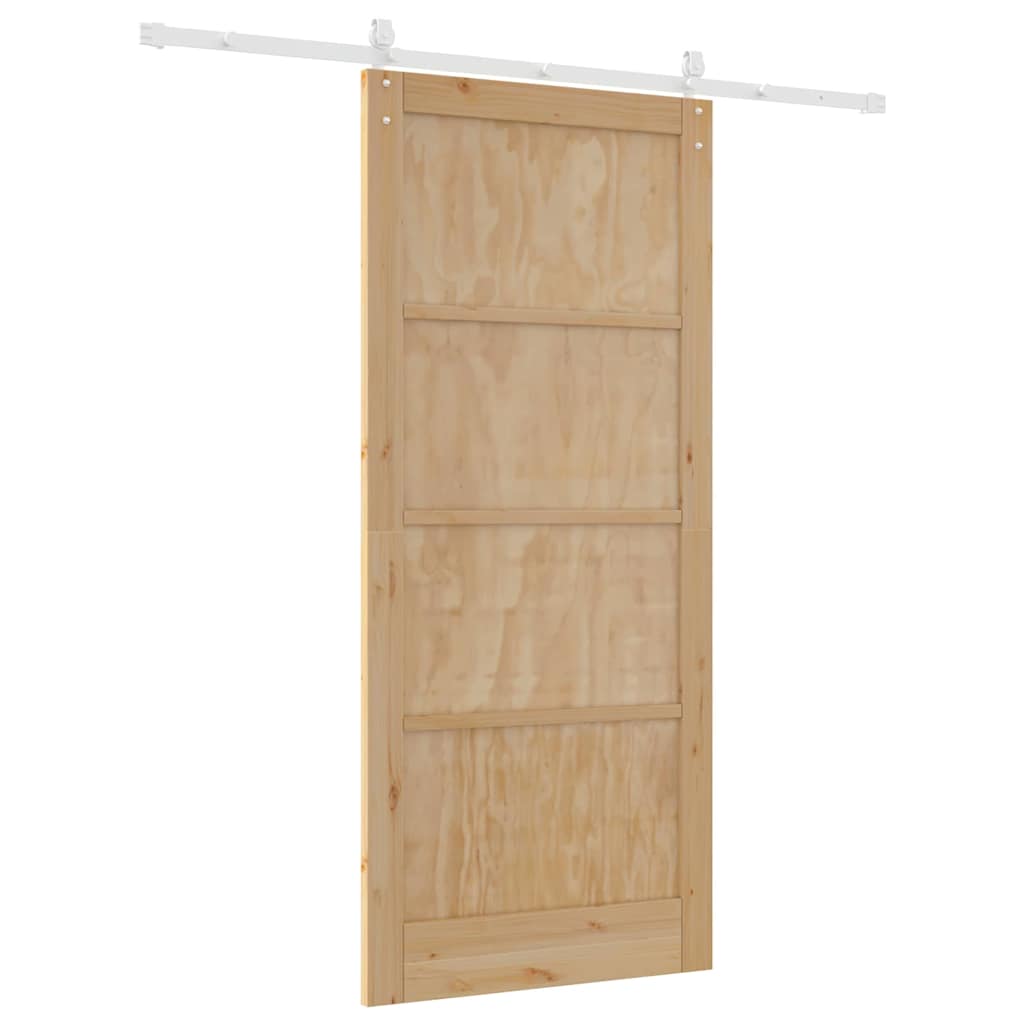 Schiebetür Manuell Natur und Weiß 93 x 211 cm