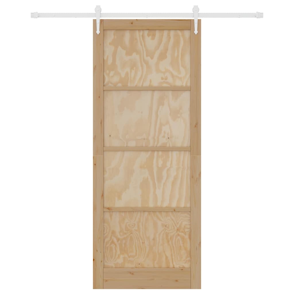 Schiebetür Manuell Natur und Weiß 93 x 232 cm