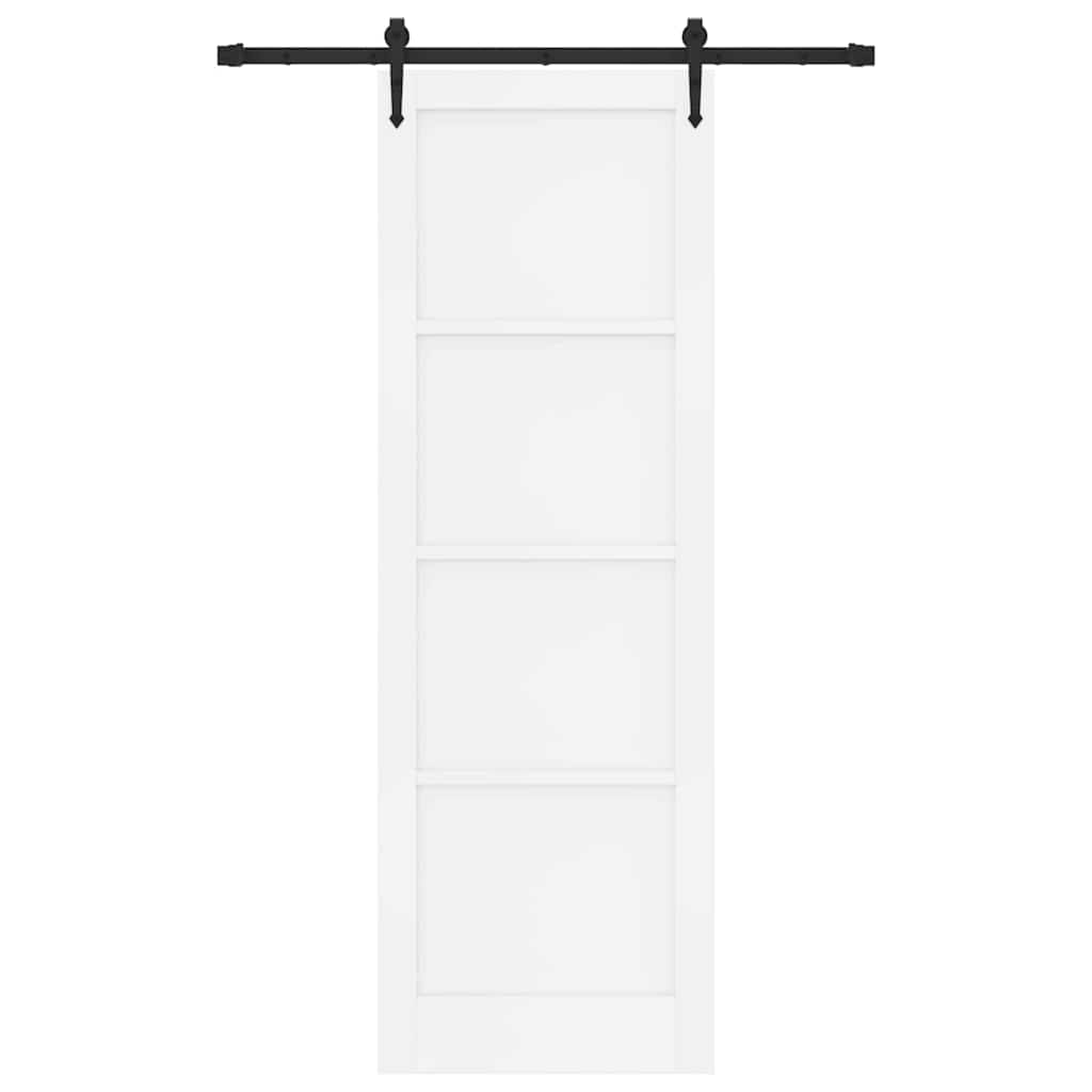 Schiebetür Manuell Weiß 78 x 232 cm Massivholz Kiefer