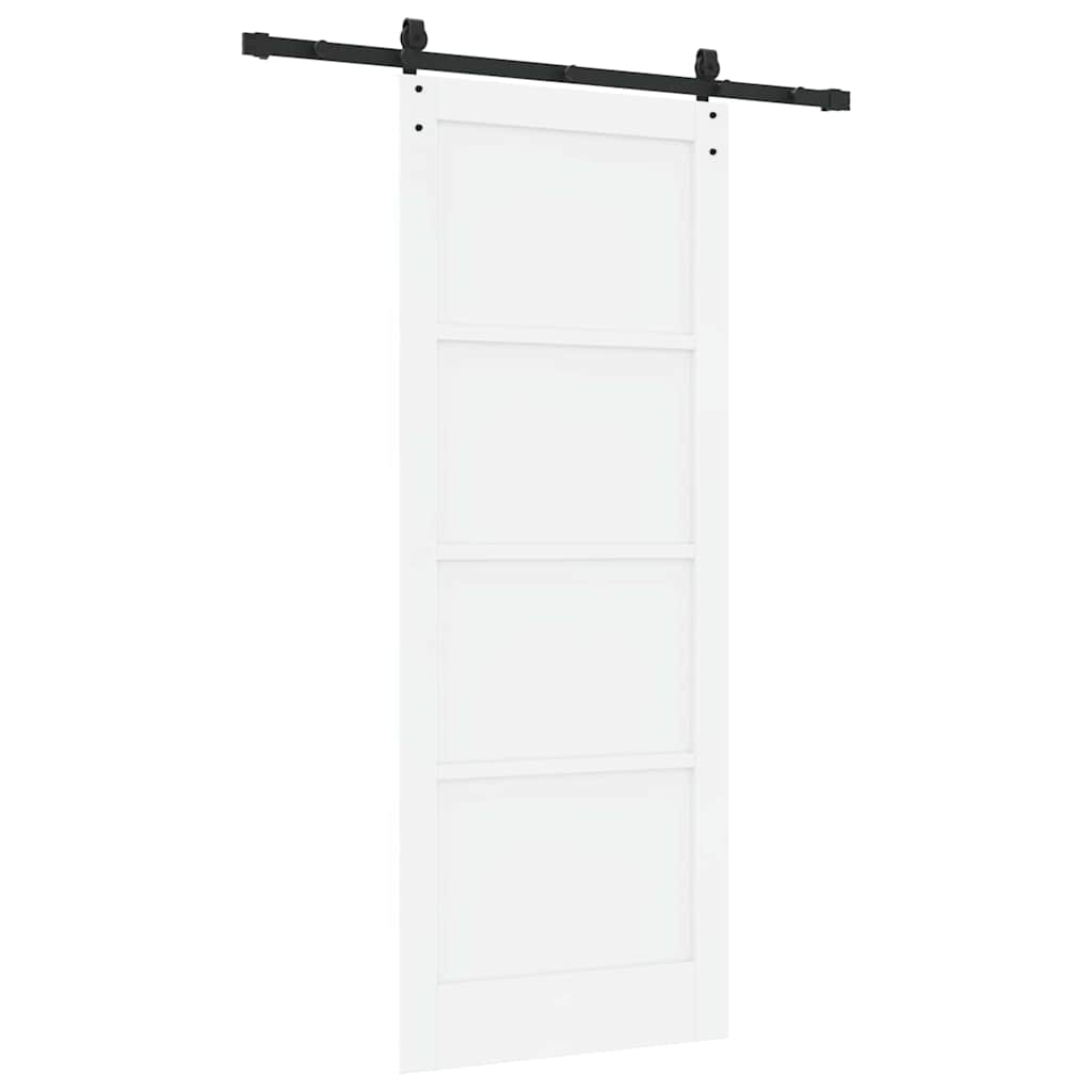 Schiebetür Manuell Weiß 83 x 211 cm Massivholz Kiefer