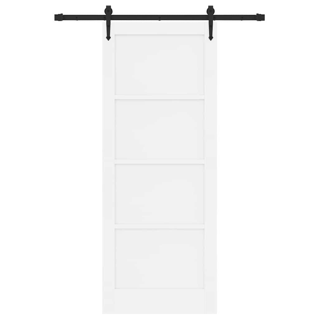 Schiebetür Manuell Weiß 83 x 211 cm Massivholz Kiefer
