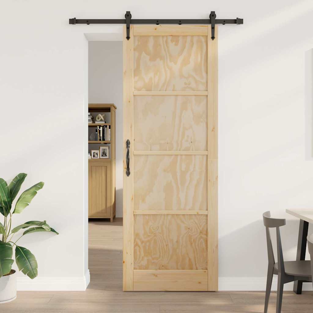 Schiebetür Manuell Braun 83 x 232 cm Massivholz Kiefer