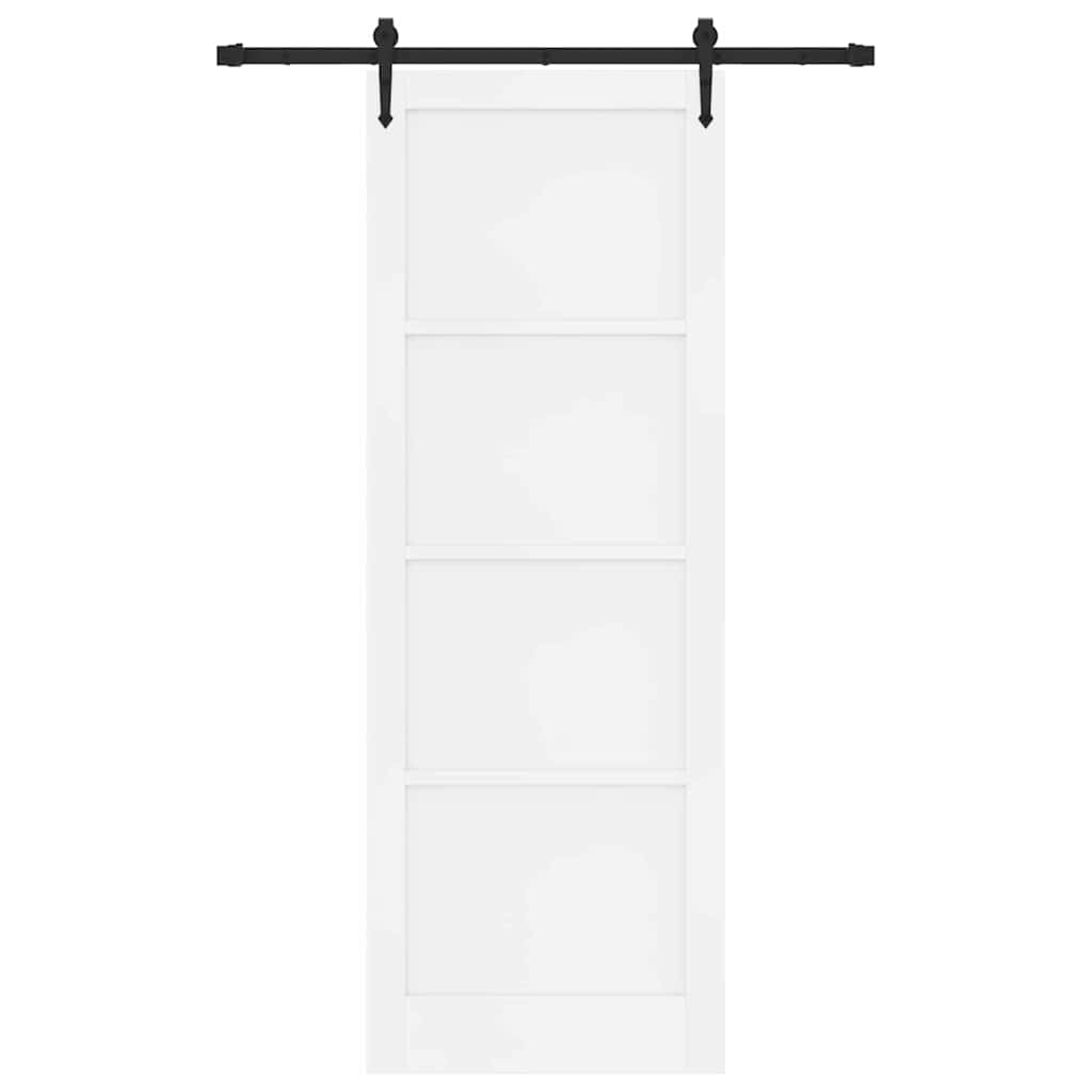 Schiebetür Manuell Weiß 83 x 232 cm Massivholz Kiefer