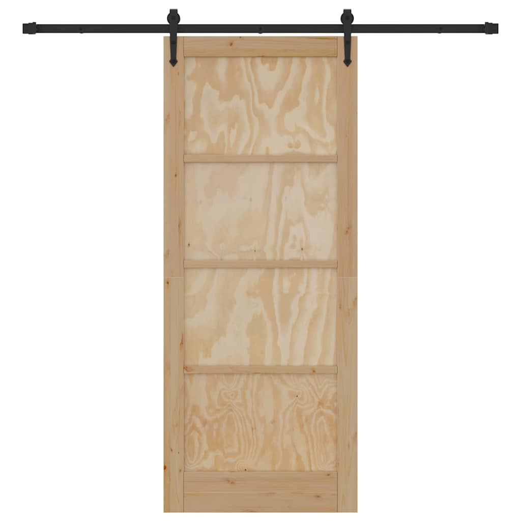 Schiebetür Manuell Braun 86 x 211 cm Massivholz Kiefer