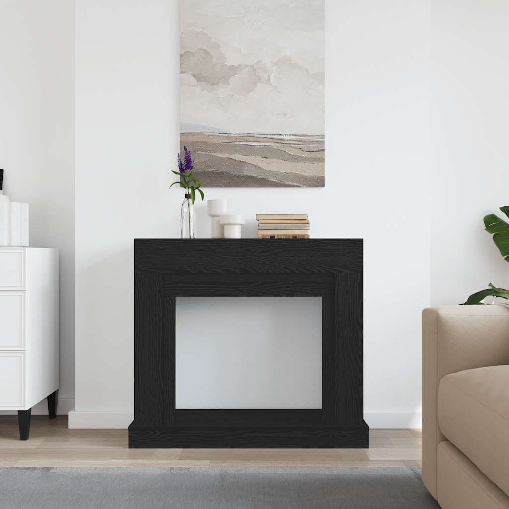 Fireplace surround black oak look 100x30x87.5cm wood material