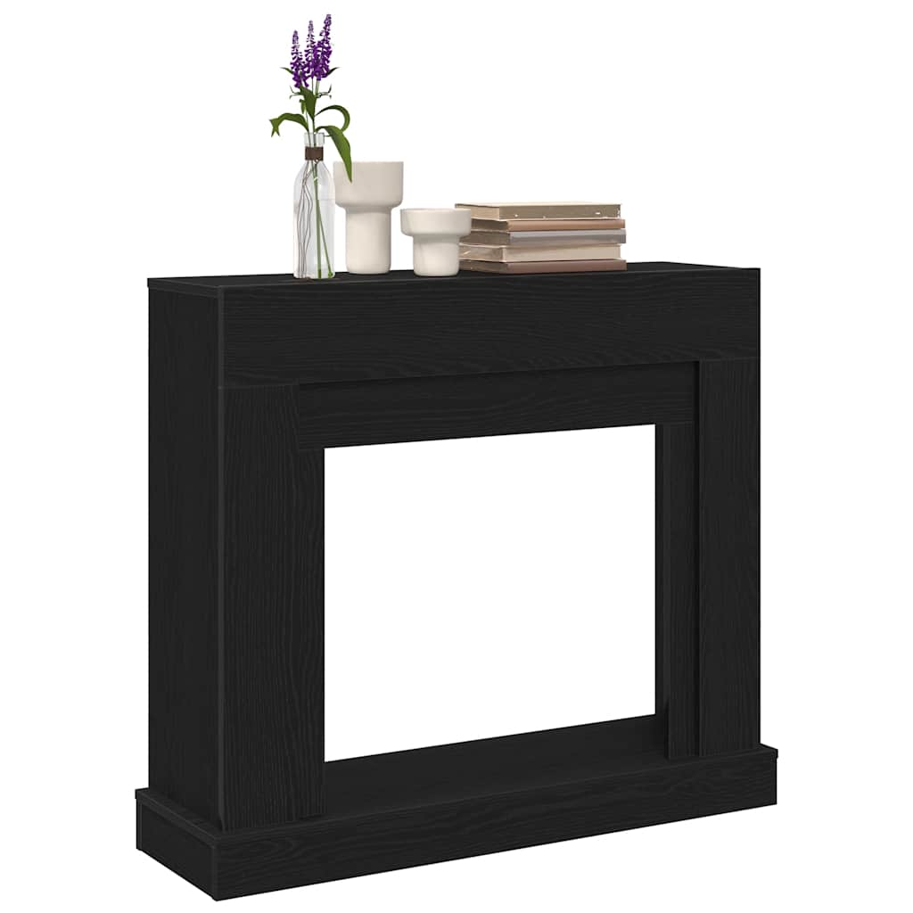 Fireplace surround black oak look 100x30x87.5cm wood material