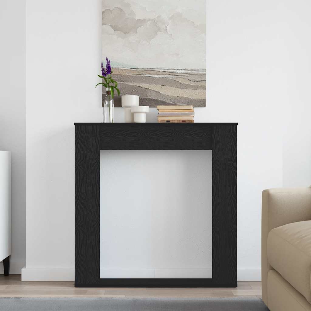 Fireplace surround black oak look 100x20x100 cm wood material