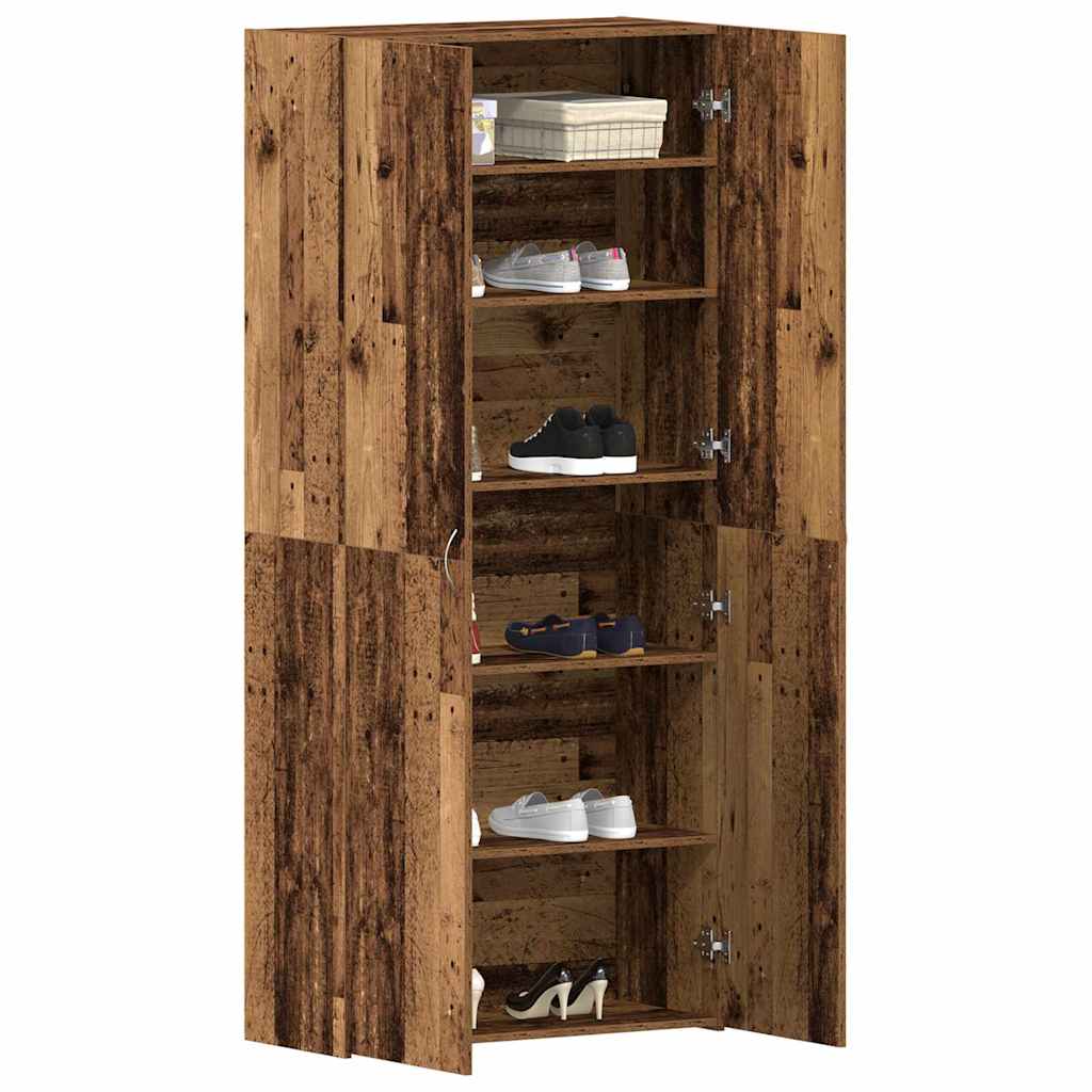 Schuhschrank mit Regal Braun 80 x 35,5 x 180 cm Holzwerkstoff