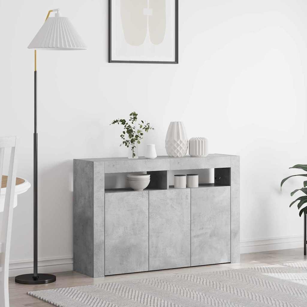 Sideboard Betongrau 116 x 30 x 75 cm Holzwerkstoff