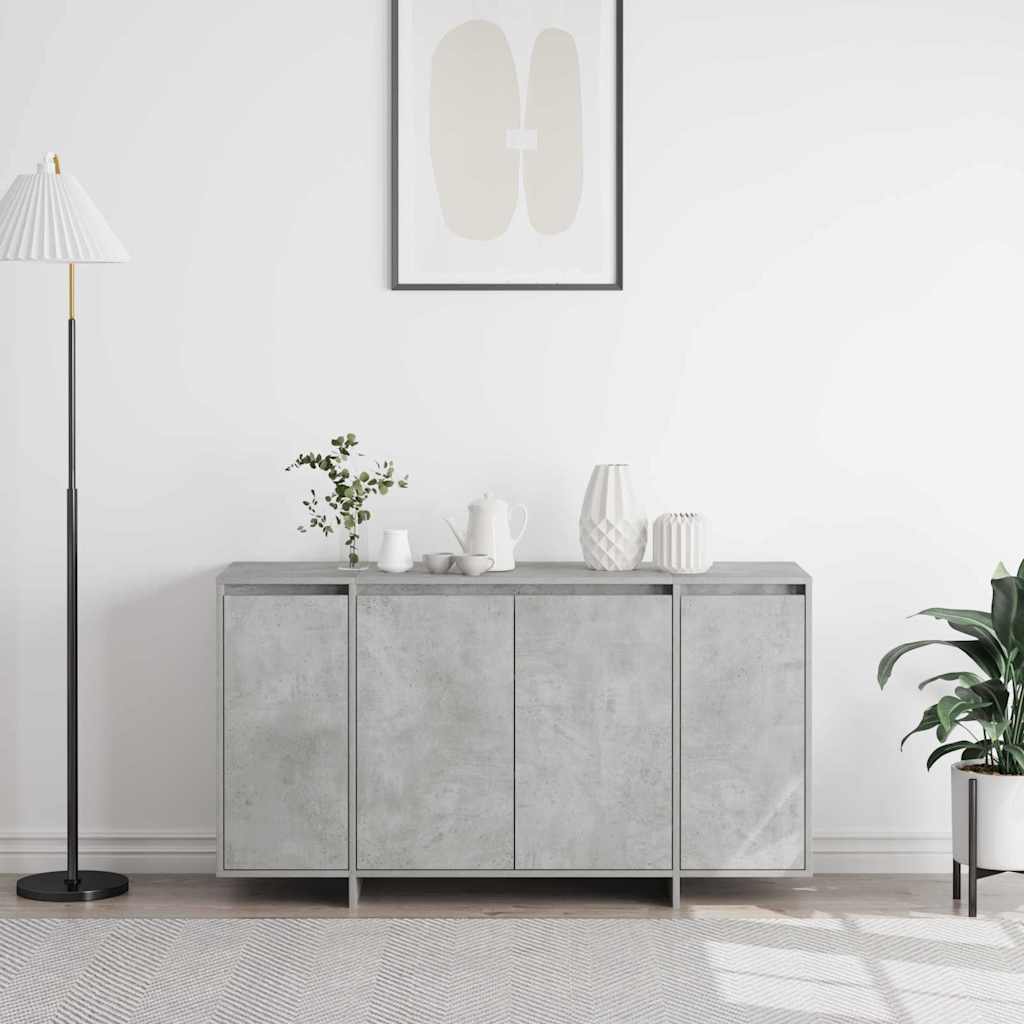 Sideboard Betongrau 135 x 41 x 69 cm Holzwerkstoff