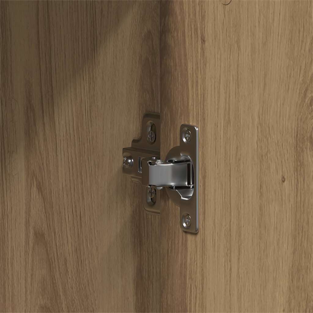 Kleiderschrank mit Regal Eiche handwerklich 55 x 25 x 189 cm