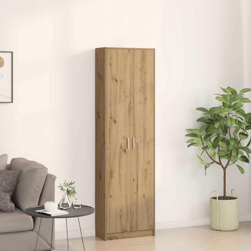 Kleiderschrank mit Regal Eiche handwerklich 55 x 25 x 189 cm