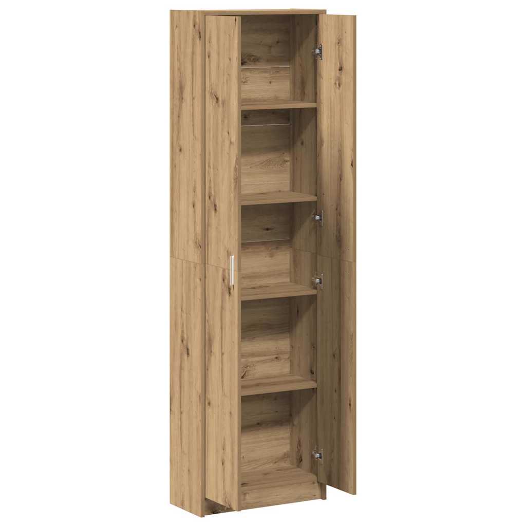 Kleiderschrank mit Regal Eiche handwerklich 55 x 25 x 189 cm