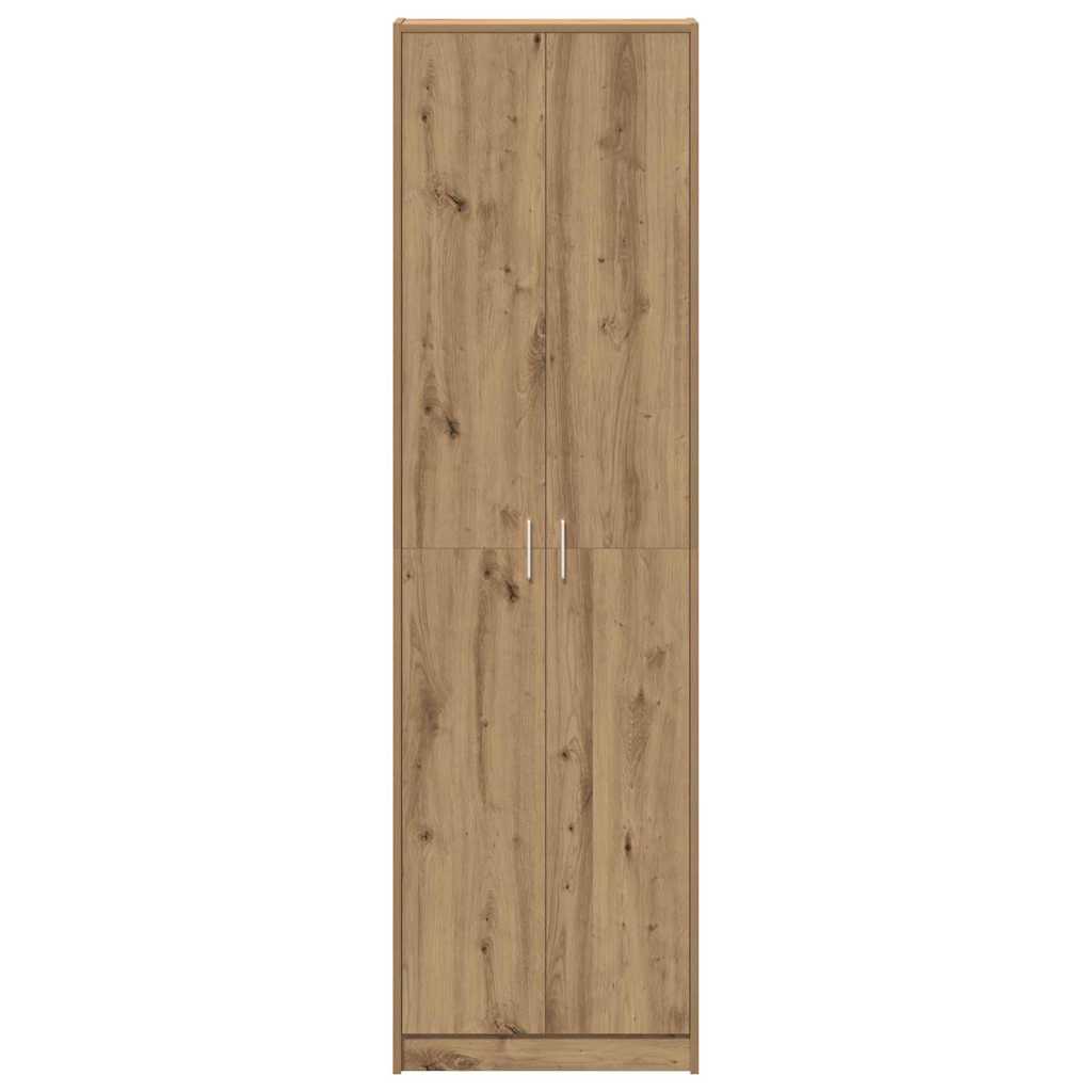 Kleiderschrank mit Regal Eiche handwerklich 55 x 25 x 189 cm