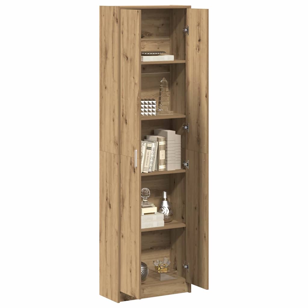 Kleiderschrank mit Regal Eiche handwerklich 55 x 25 x 189 cm