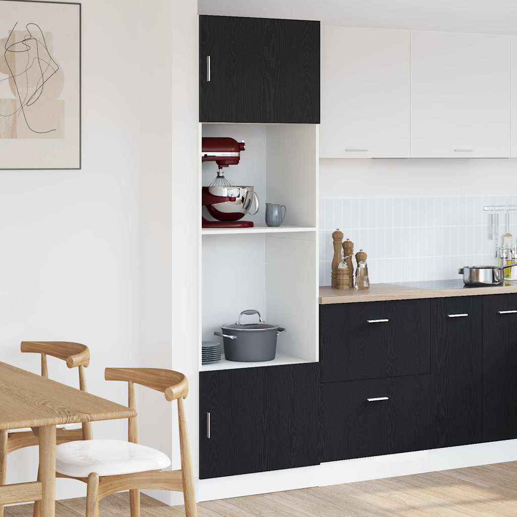 Mikrowellenregal Schwarze Eiche 60 x 57 x 207 cm Holzwerkstoff
