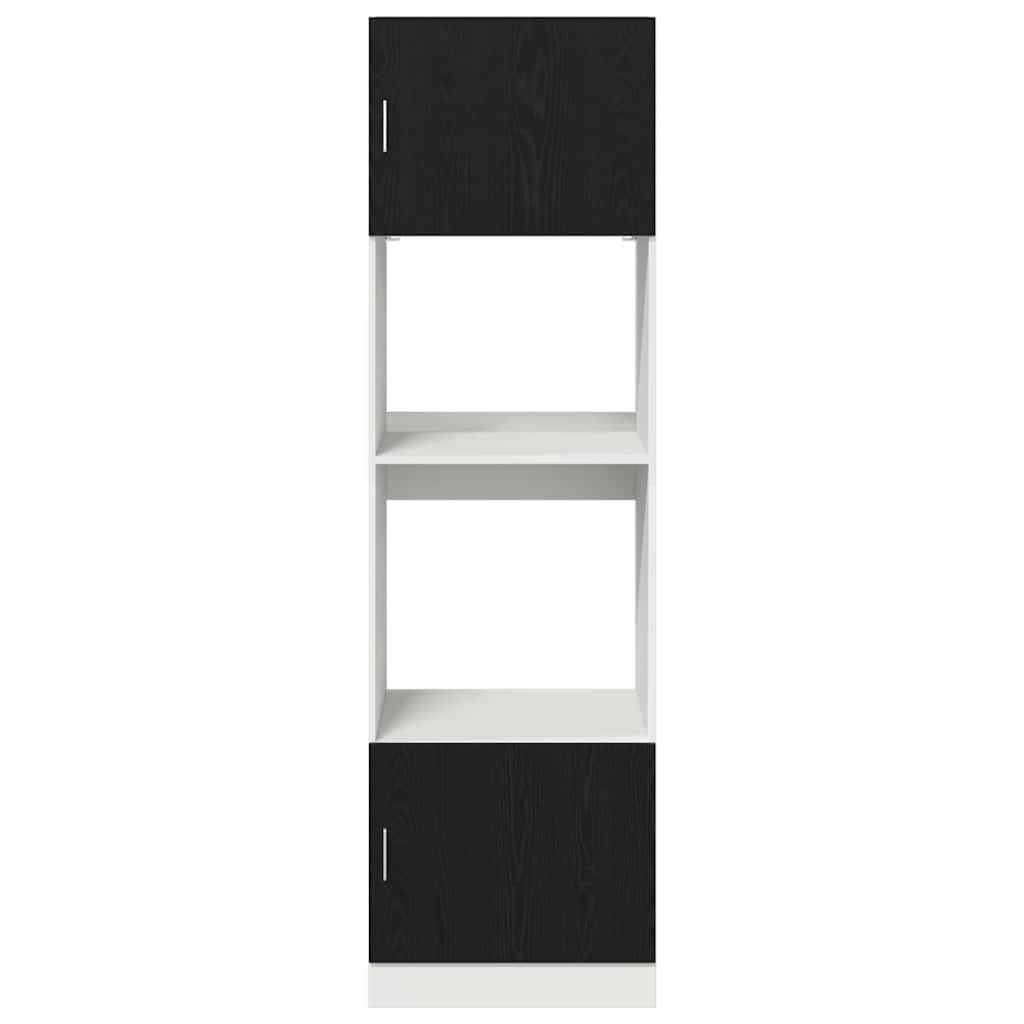 Kitchen cabinet black oak glued wood 60 x 57 x 207 cm