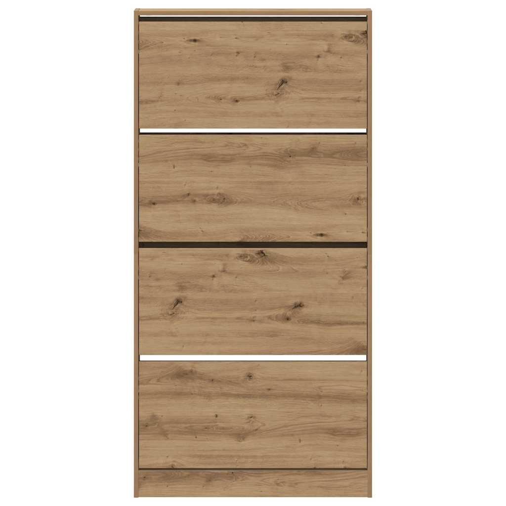Schuhschrank mit Speicher Eiche handwerklich 80 x 21 x 163.5 cm