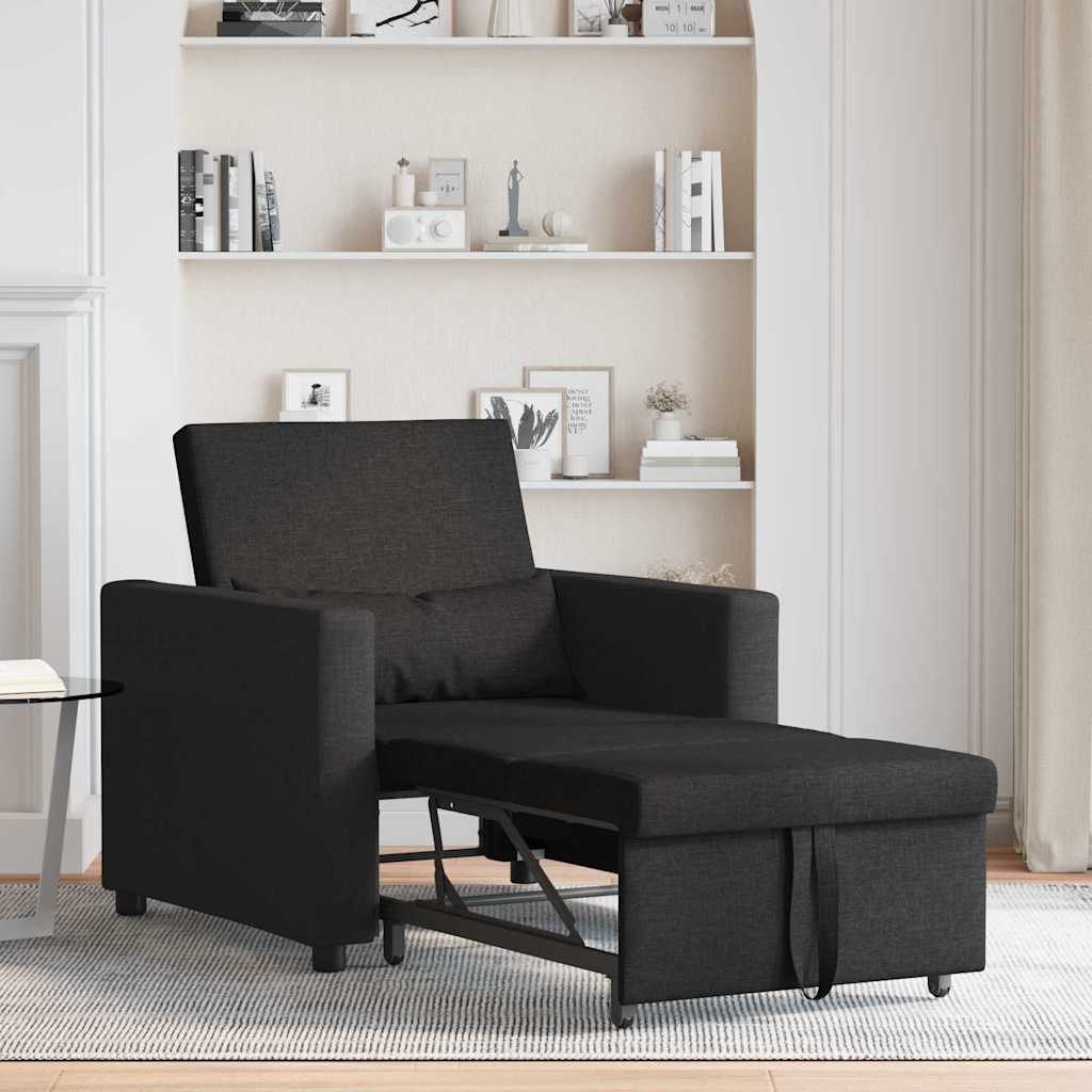 Einzel-Schlafsofa Schwarz 90 x 165 x 87 cm Stoff