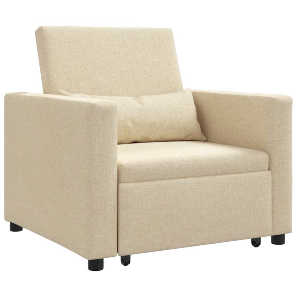 Einzel-Schlafsofa Creme 90 x 165 x 87 cm Stoff