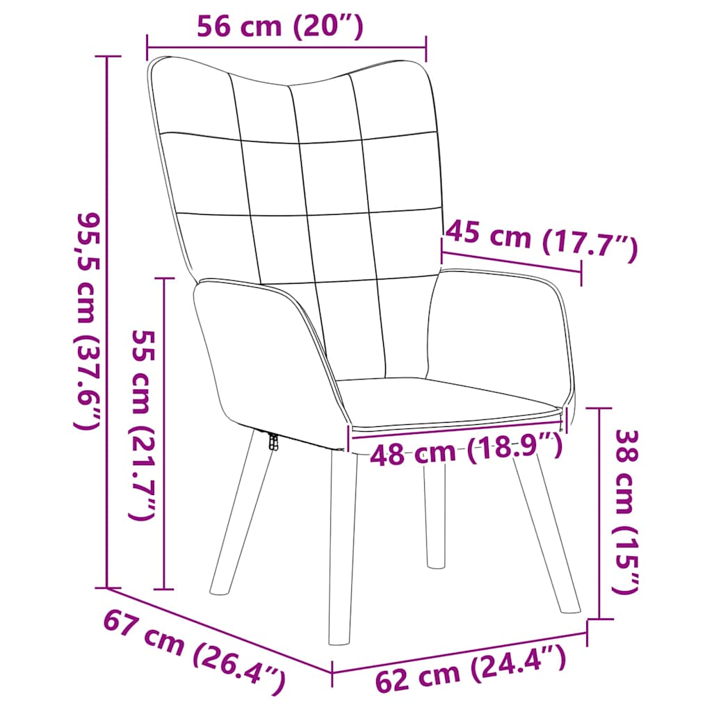 Entspannungsstuhl Schwarz 62 x 67 x 95,5 cm Stoff