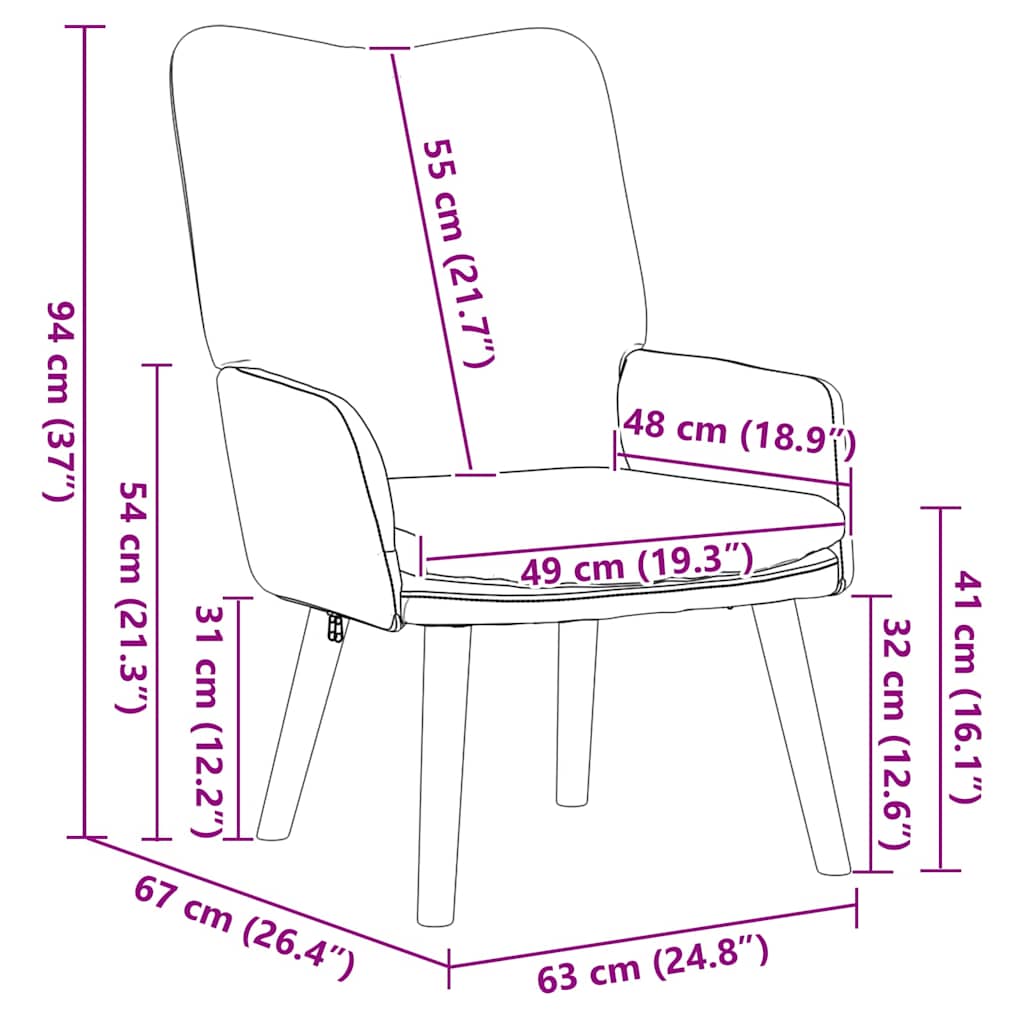 Entspannungsstuhl Creme 63 x 67 x 94 cm Stoff