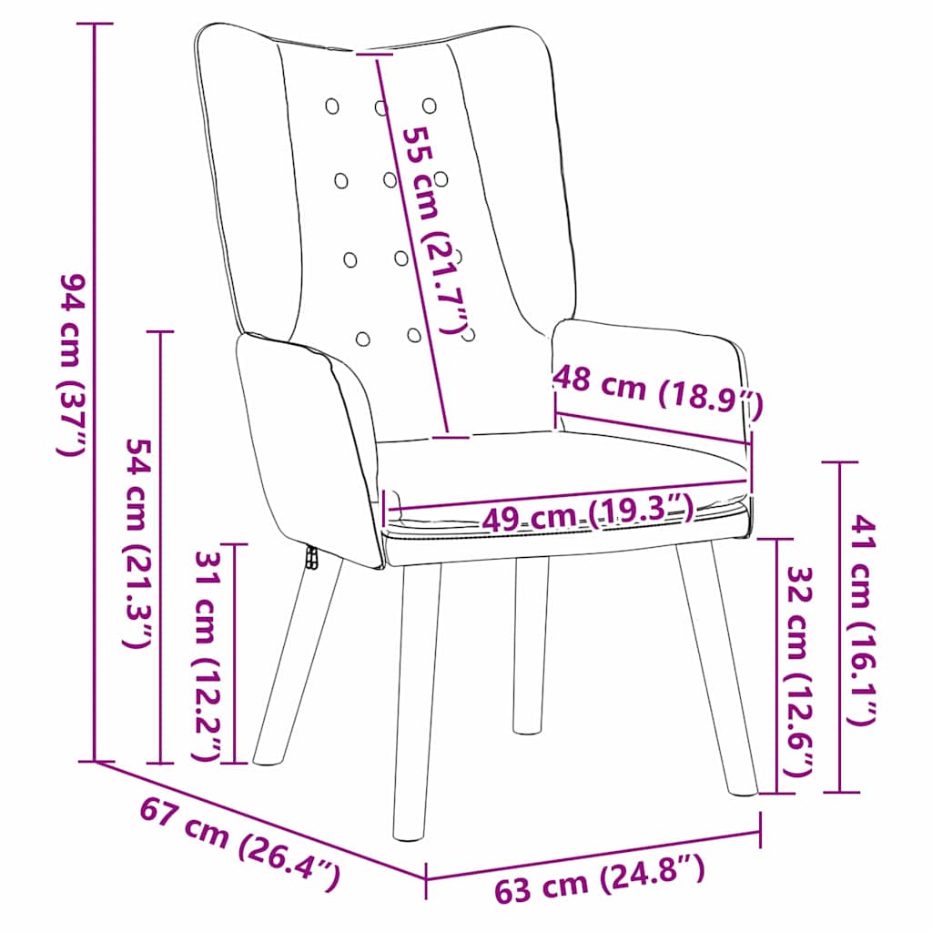 Entspannungsstuhl Dunkelgrau 63 x 67 x 94 cm Samt