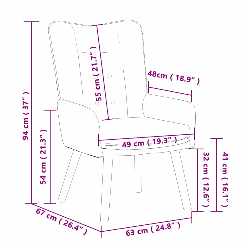 Entspannungsstuhl Dunkelgrau 63 x 67 x 94 cm Stoff