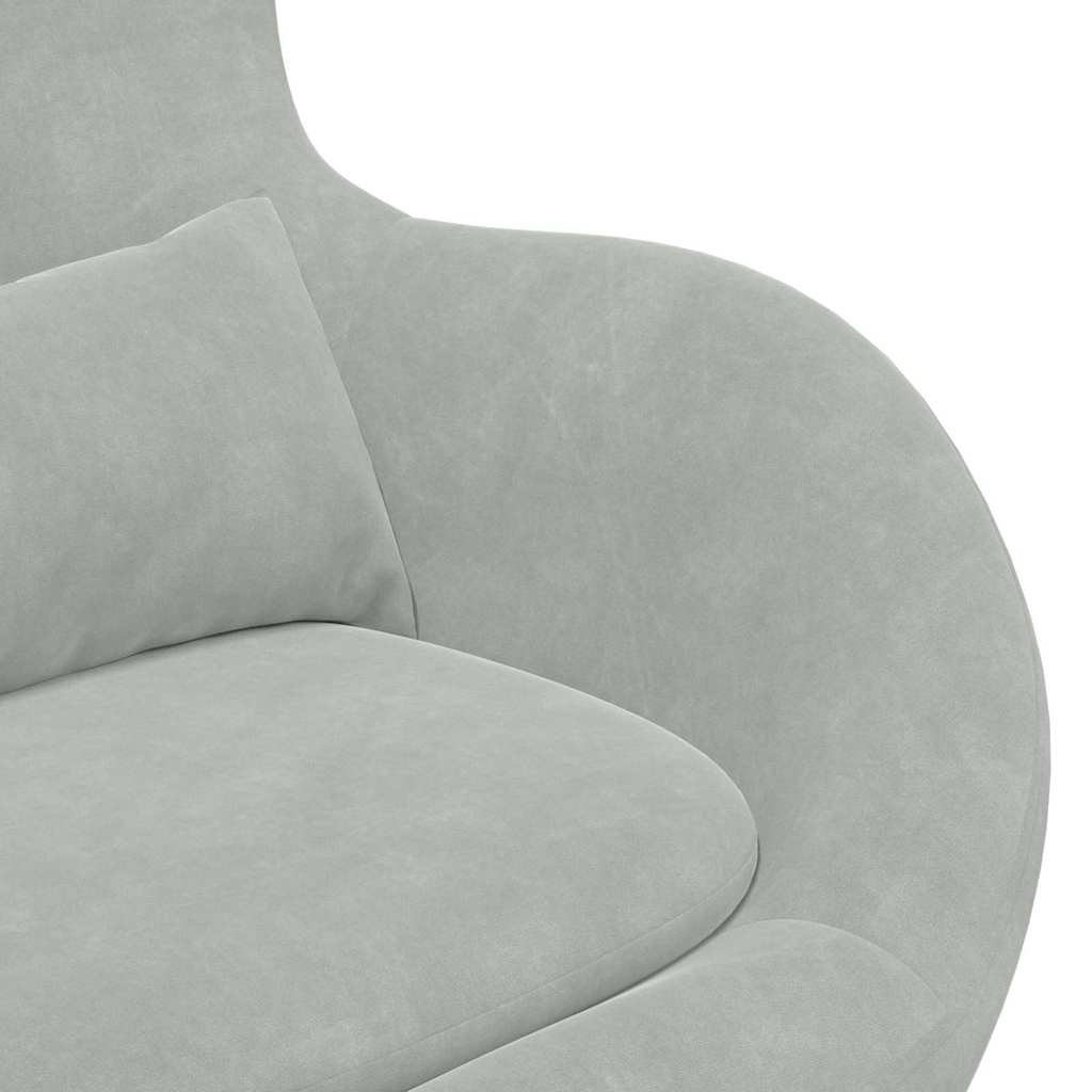 Eiersessel Hellgrau 63 x 73 x 90 cm Samt