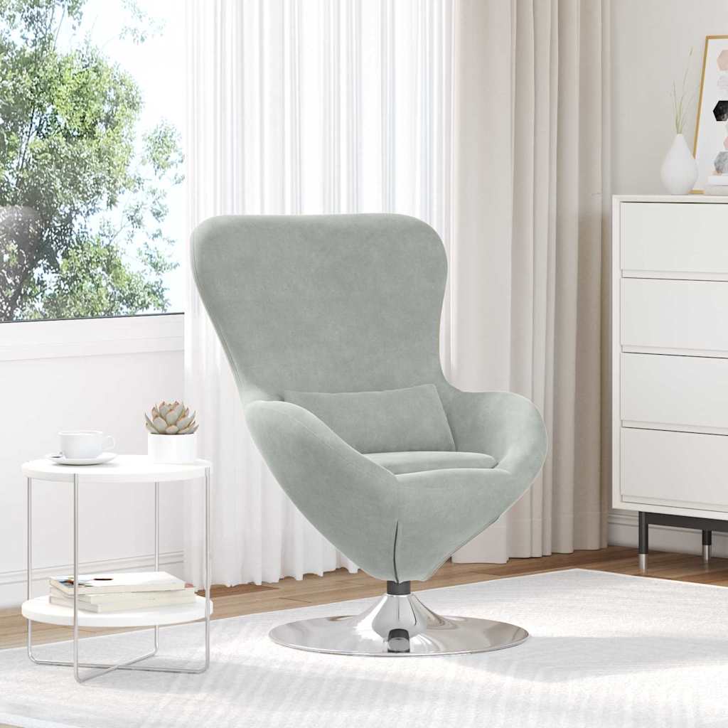 Eiersessel Hellgrau 63 x 73 x 90 cm Samt
