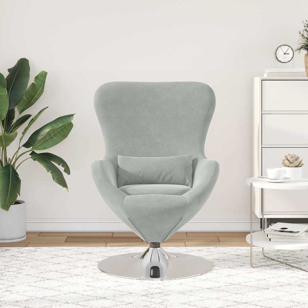 Eiersessel Hellgrau 63 x 73 x 90 cm Samt
