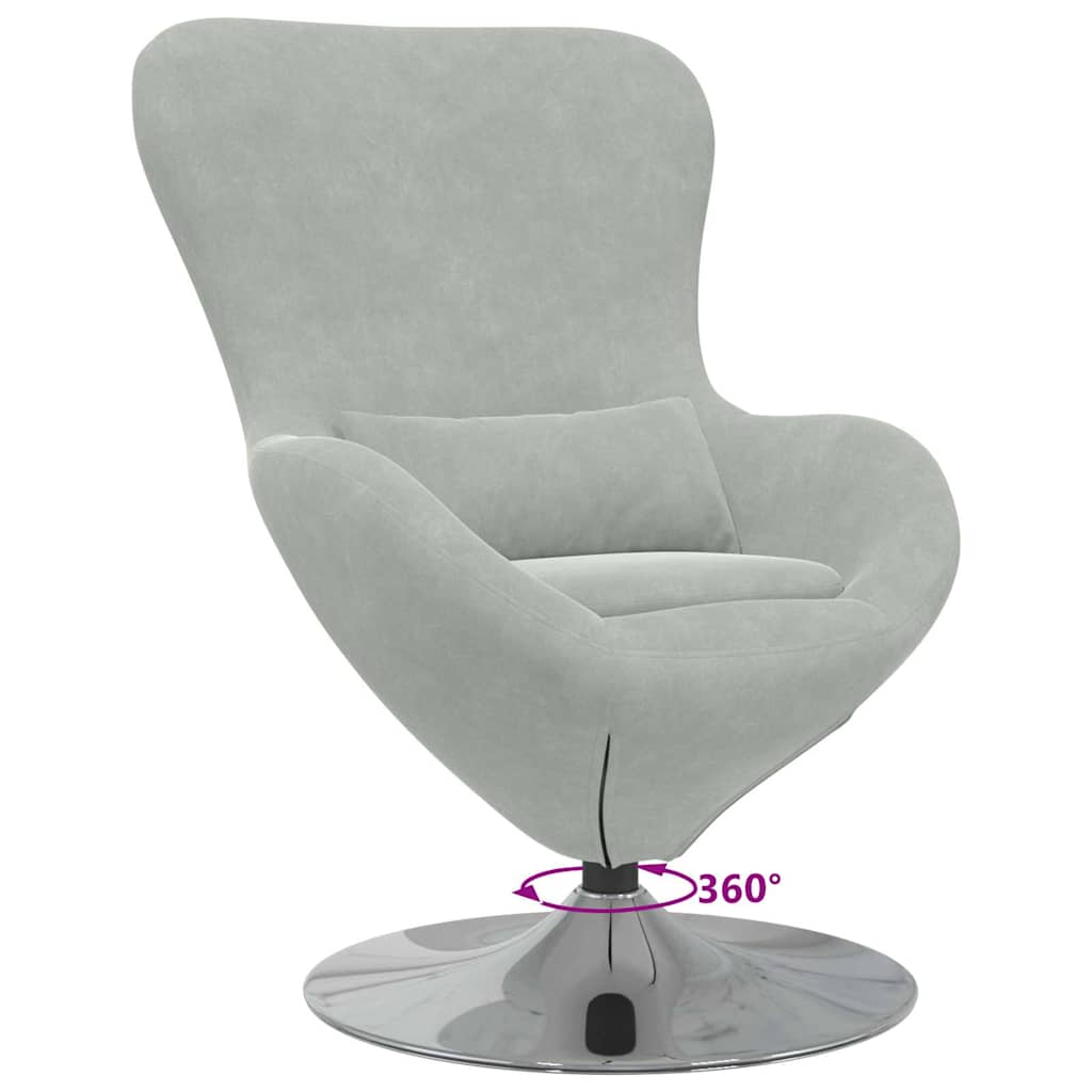 Eiersessel Hellgrau 63 x 73 x 90 cm Samt