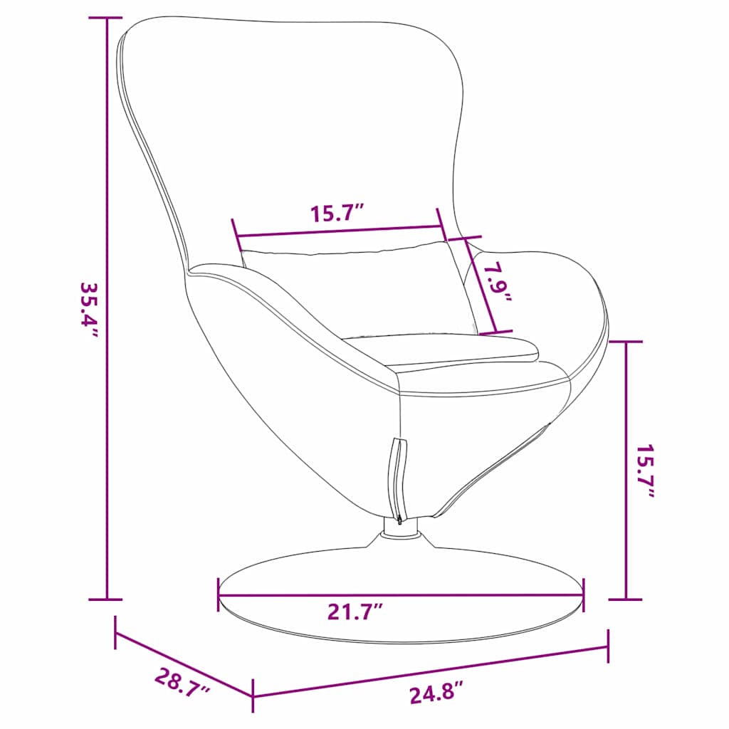 Eiersessel Hellgrau 63 x 73 x 90 cm Samt